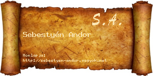 Sebestyén Andor névjegykártya
